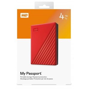 Wd externí paměťový disk My Passport 4Tb, červená
